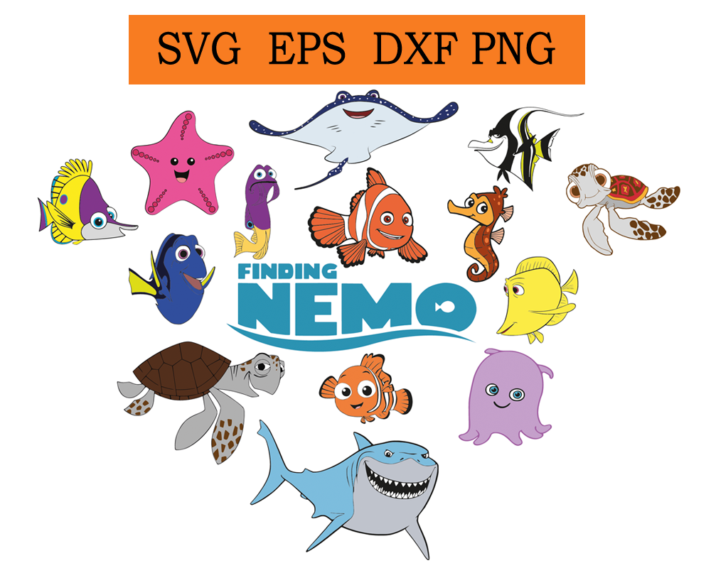 Finding Nemo Svg Vector Design In Svg Png And Pdf Format For Cricut And Silhouette
