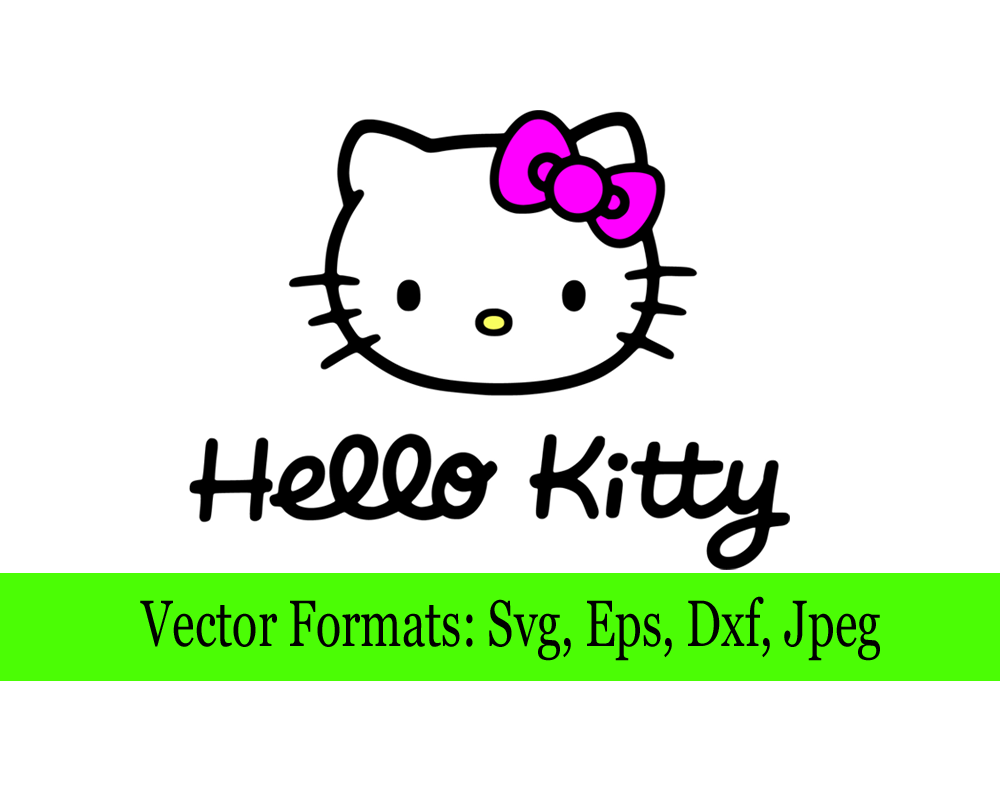 Hello Kitty SVG File – Vector Design in, Svg, Eps, Dxf, and Jpeg Format