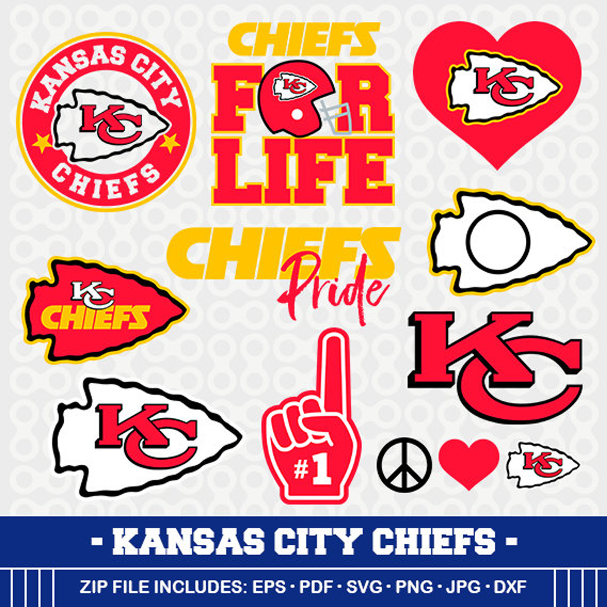 Kansas City Chiefs Svg File Vector Design Svg Embroidery. 