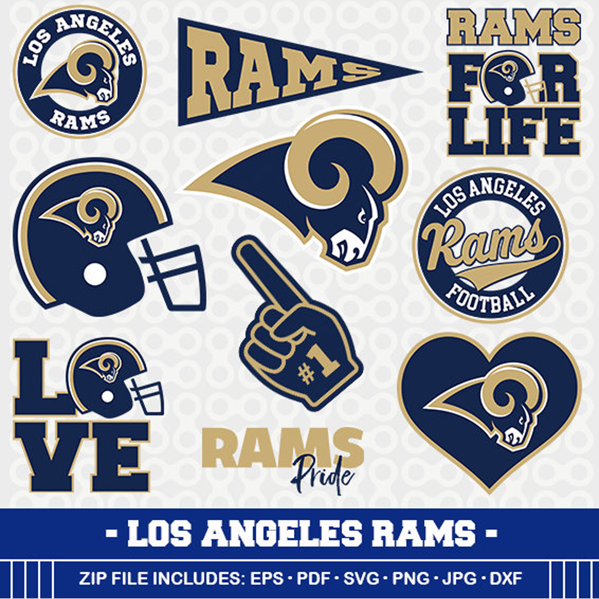 LA Rams Logo SVG, Layered Cut File for Cricut & Silhouette