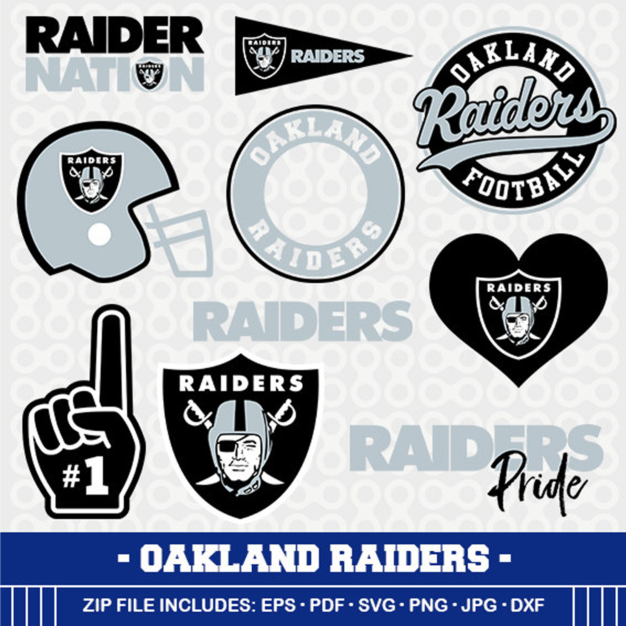 Oakland Raiders Football SVG File – Vector Design in, Svg, Eps, Dxf