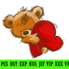 Teddy bear with heart pillow 33